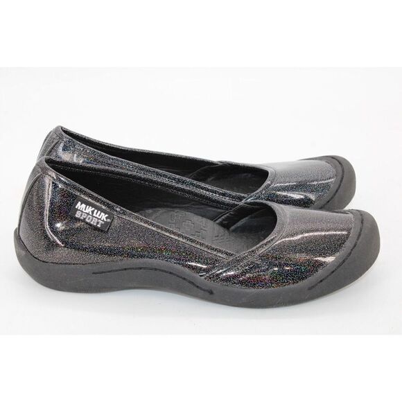 Muk Luks Sport Shoes sz 7 Slip On Black Sparkle glitter WPL6134 - Picture 6 of 10